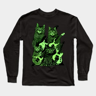 GUITAR CATS (neon version) Long Sleeve T-Shirt